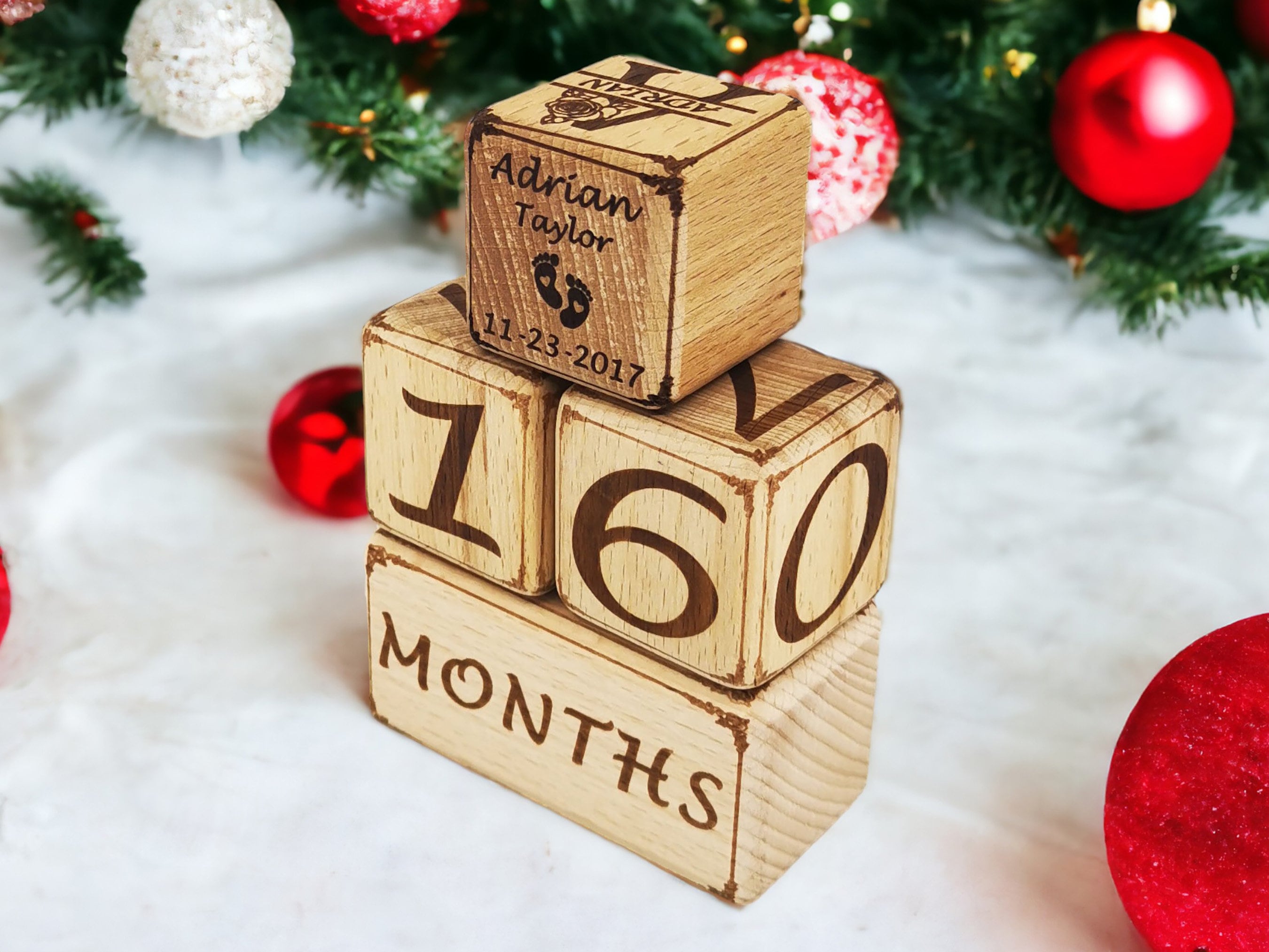 Personalized Photo Wooden Milestone Blocks 