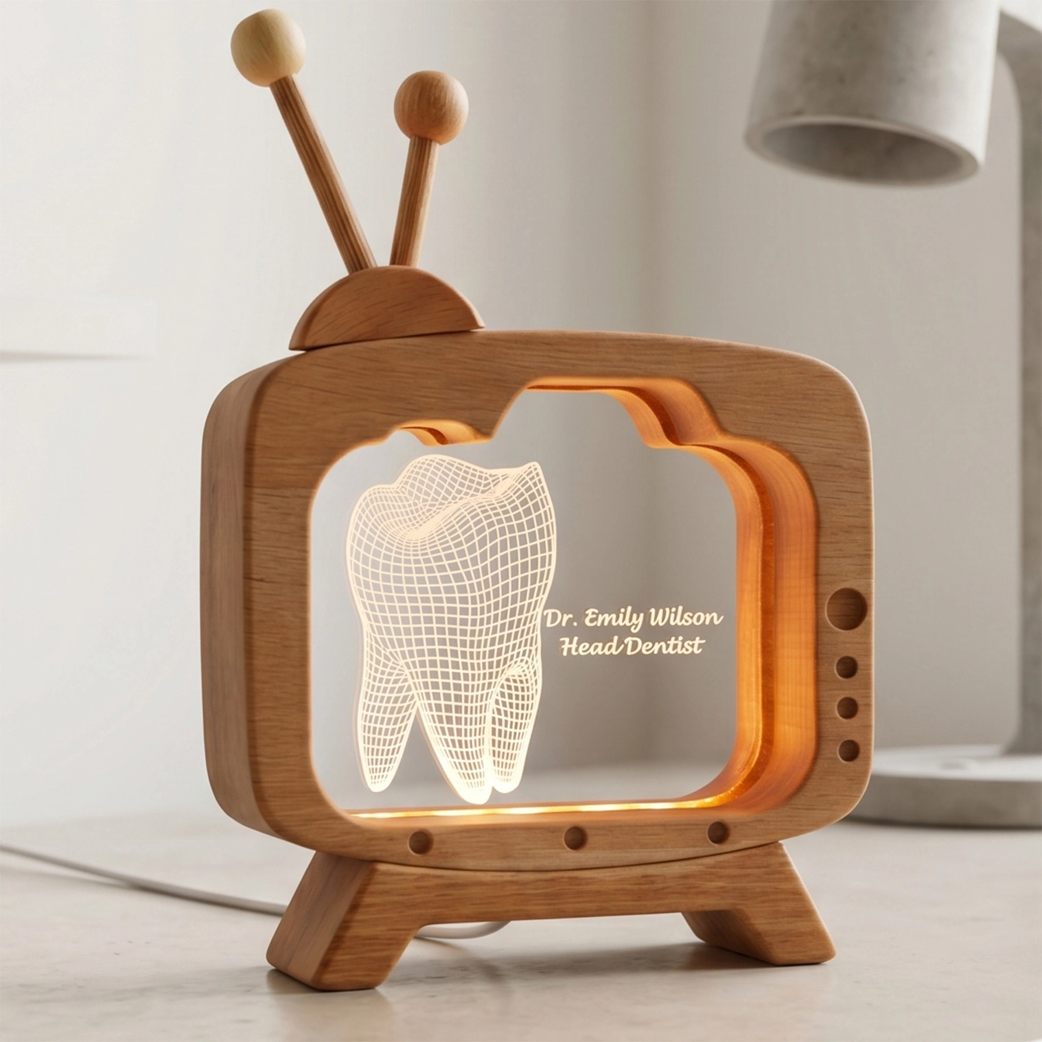 Diş Hekimi İsim Plakası 3d Led Masa Lambası