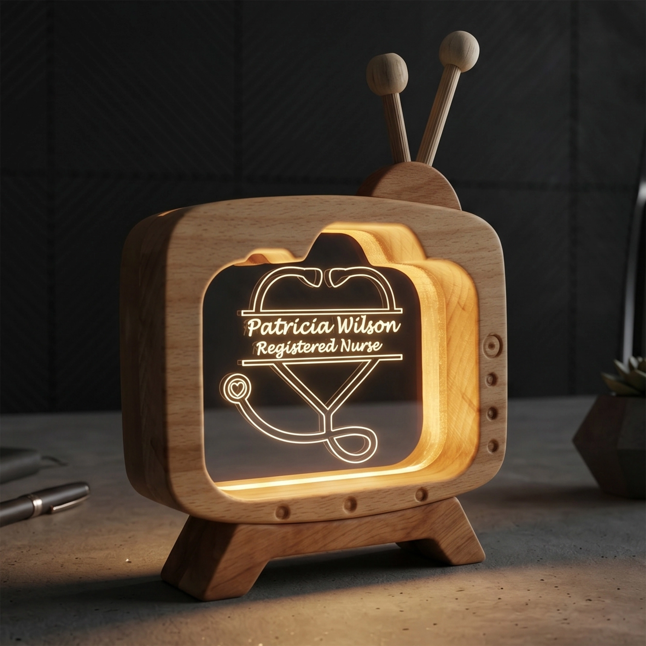 Personalized Doctor Name Plate Table Lamp