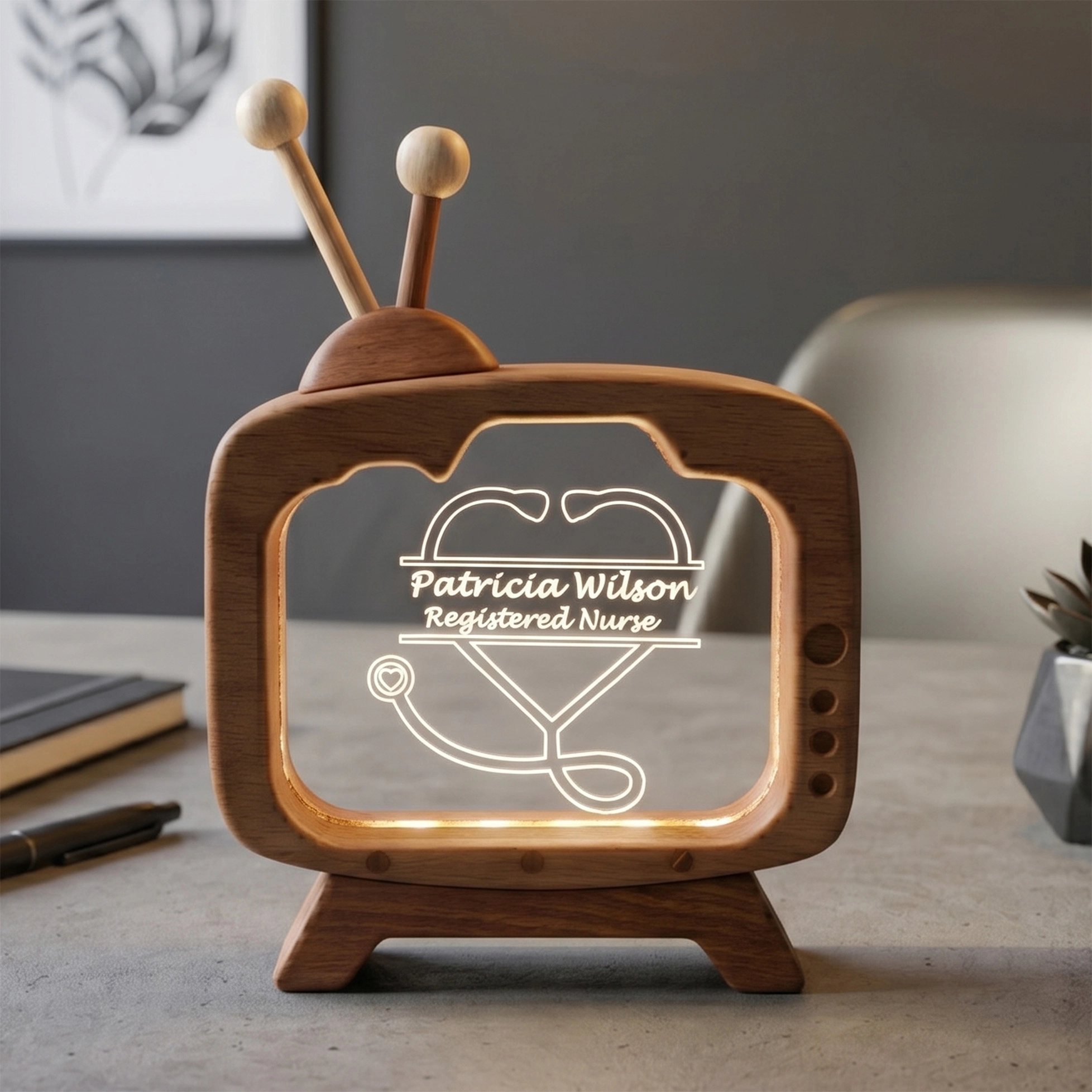 Personalized Doctor Name Plate Table Lamp