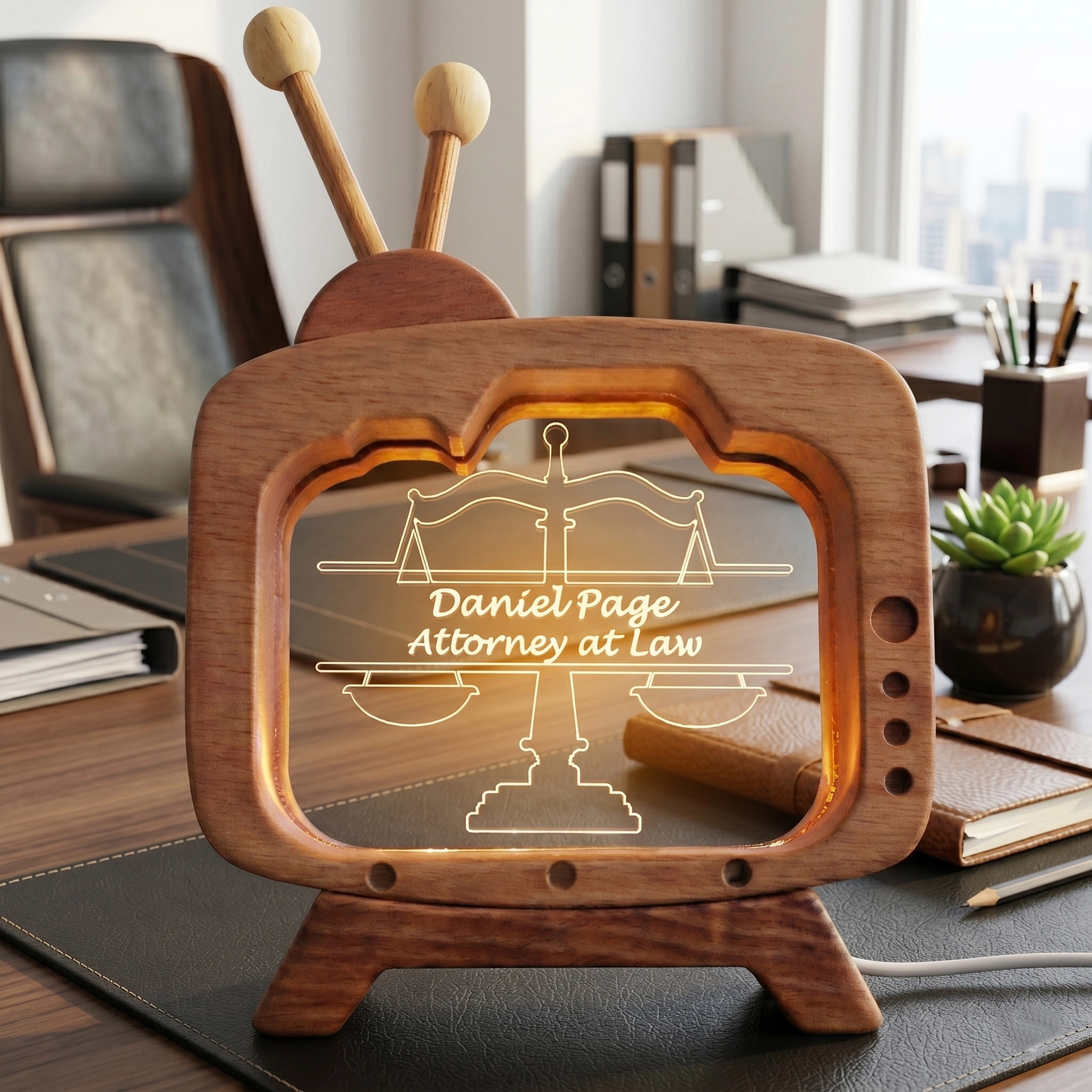 Personalized Table Lamp Gift to Lawyer