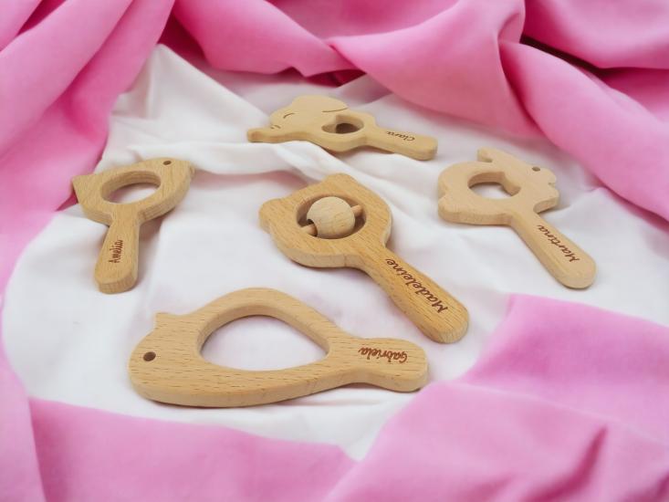  Customizable Newborn Baby Rattle Teether 