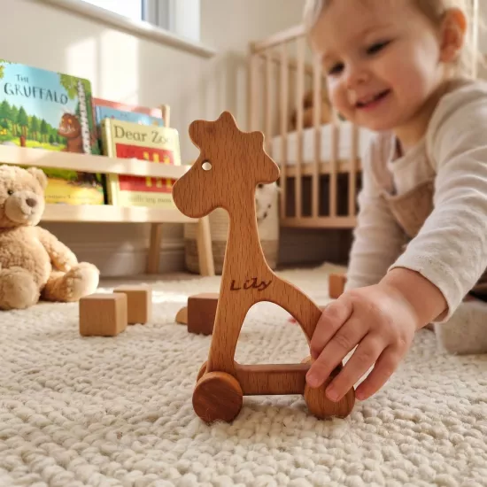 Kişiselleştirilmiş Ahşap Oyuncak Zürafa