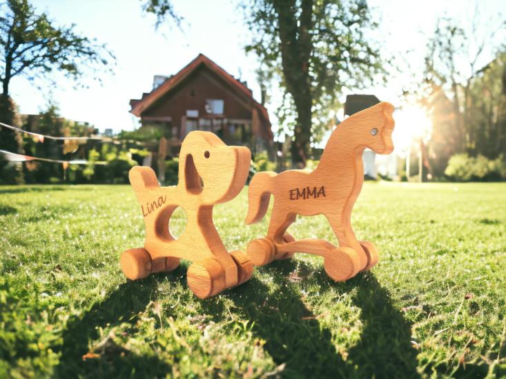 Personalized Wooden Dog Horse Toys 