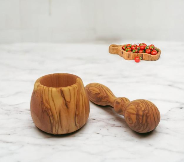 Handmade Olive Wood Mortar Pestle