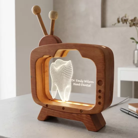Diş Hekimi İsim Plakası 3d Led Masa Lambası