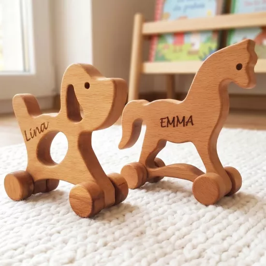  Kişiselleştirilmiş Ahşap Köpek At Oyuncak