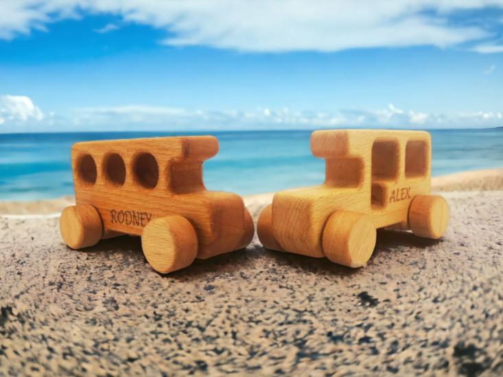 Personalized Wooden Toy Car Set Christmas Gift 