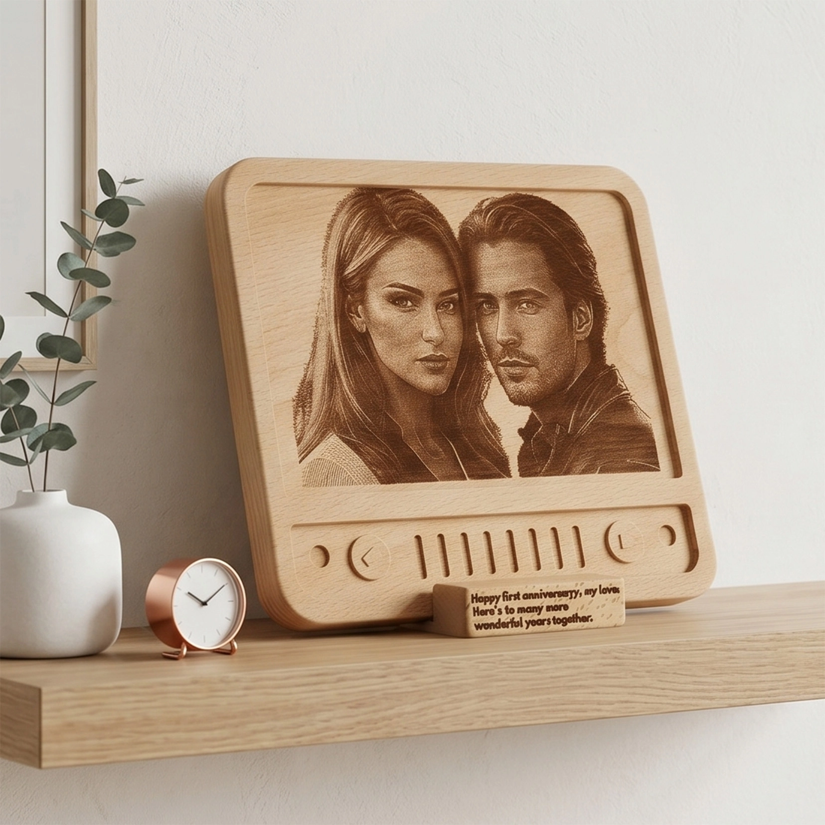 Retro Tv Tasarımlı Ahşap Fotoğraf Plaketi