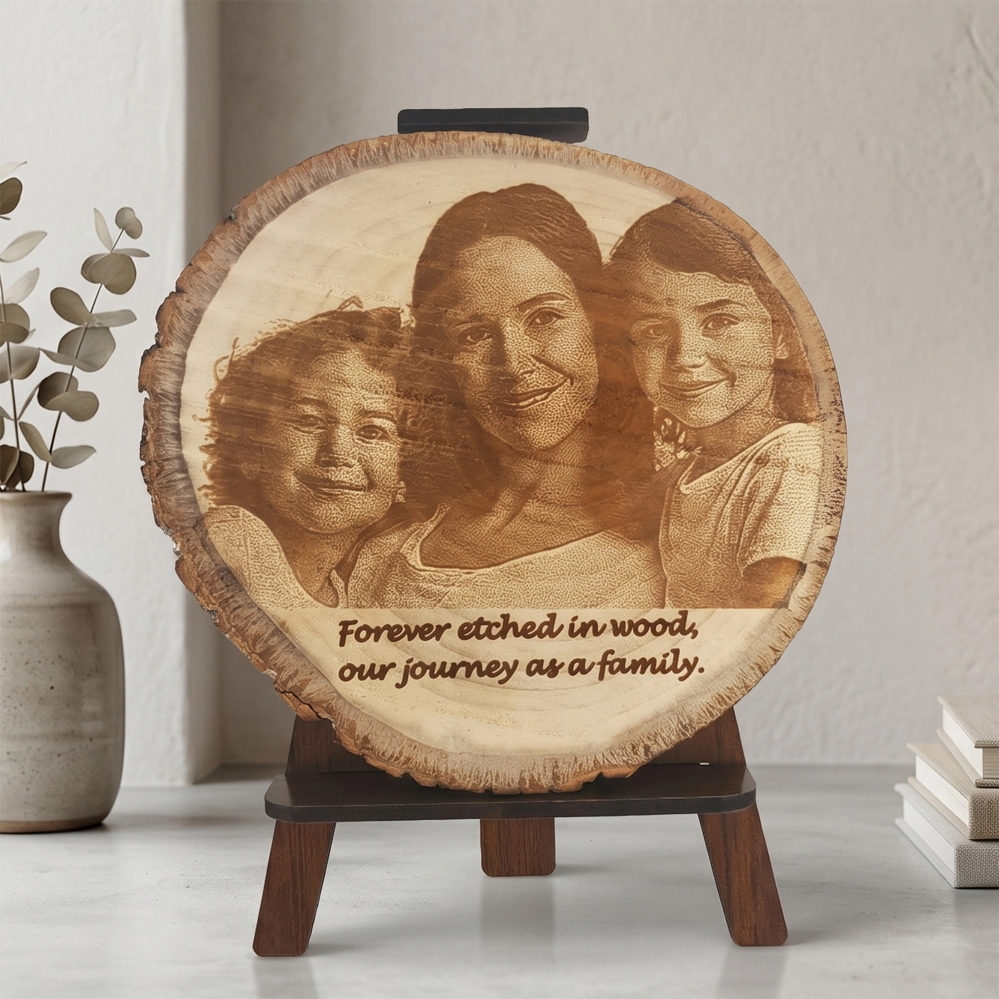  Ahşap Dilim Fotoğraf Plaket